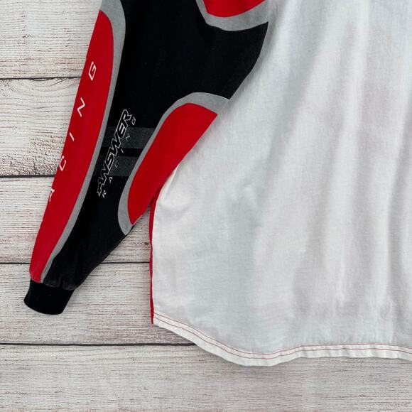 Vintage Answer Racing Long Sleeve Motocross Jersey Mens XXL White Black Red - Picture 7 of 12
